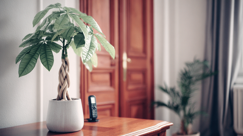Money Tree near a bright window in indirect sunlight